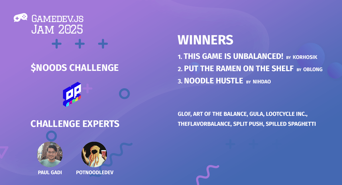 Enclave Games - $NOODS challenge winners in Gamedev.js Jam 2025